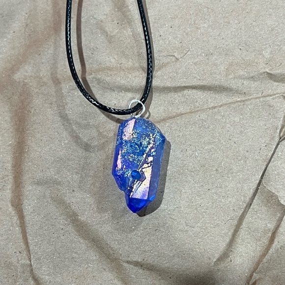 BLUE ANGEL AURA QUARTZ PENDANT ACTIVATED REIKI HEALING NECKLACE - Picture 4 of 7